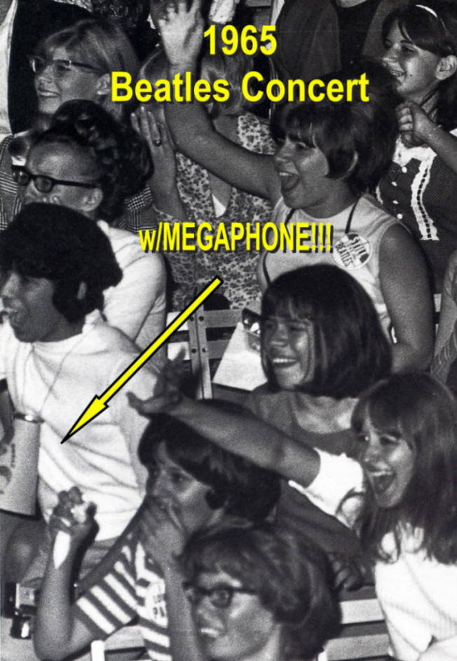 Beatles Megaphone (Bugle) Beatle Fan at 1965 Beatles Concert