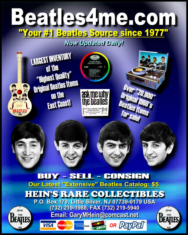 Beatles Albums Beatle Memorabilia @ Beatles4me.com - Collectibles Anthology Records Merchandise Record Yellow Submarine Singles John Lennon Imagine Autographs Paul McCartney Yesterday George Harrison Ringo Starr Fab Four Records 4 Sale!